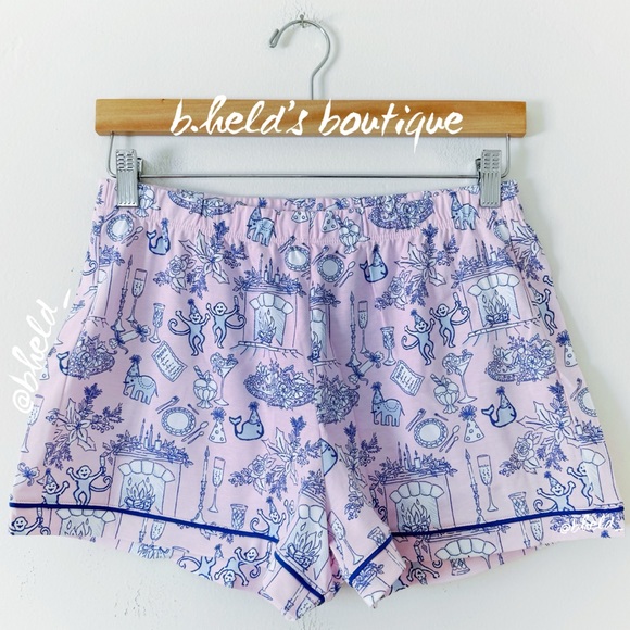 Roller Rabbit Party Toile Polo Pajamas in Pink Size Small (S) Brand New NWT - Picture 11 of 14